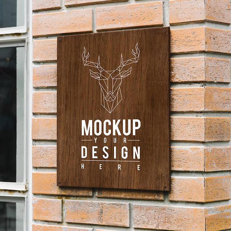 木质店面招牌样机素材