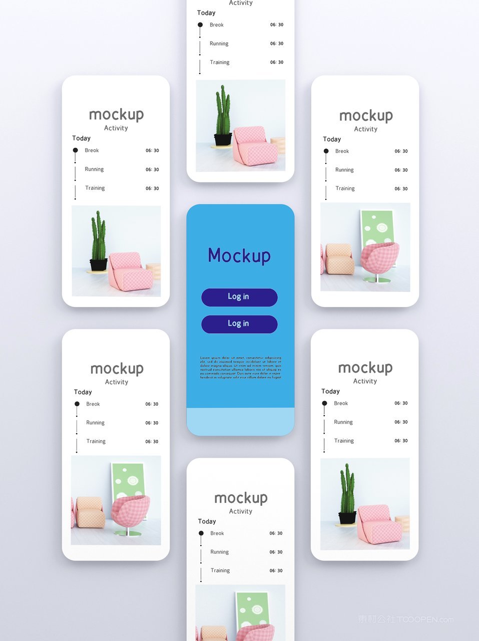 科技蓝手机屏app界面ui样机 (2)