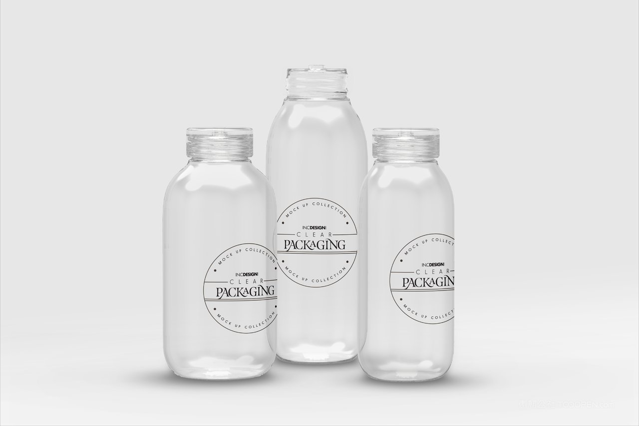 一次性塑料杯清洁化妆品瓶子样机 (2)