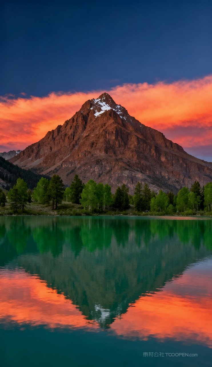 唯美天空蓝天湖泊意境山水青山山峰