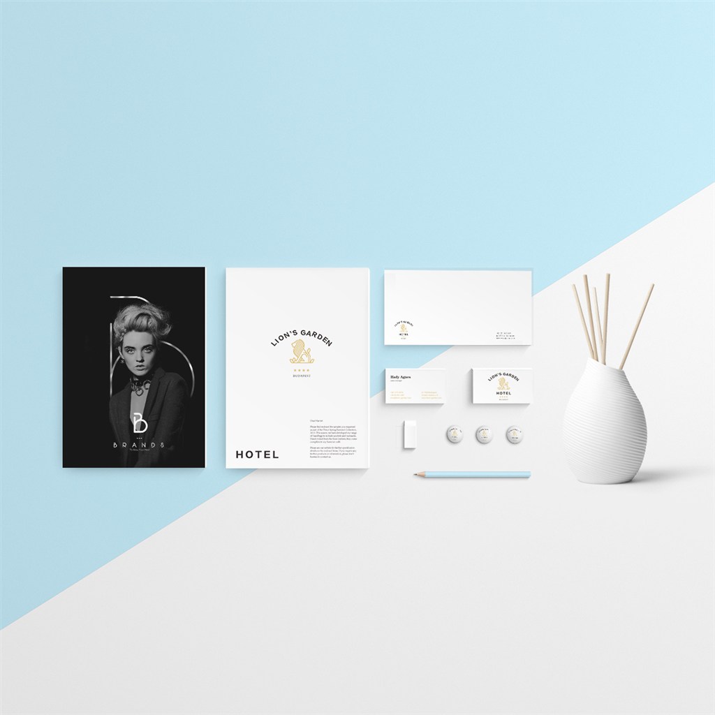 高档酒店品牌vi样机模板