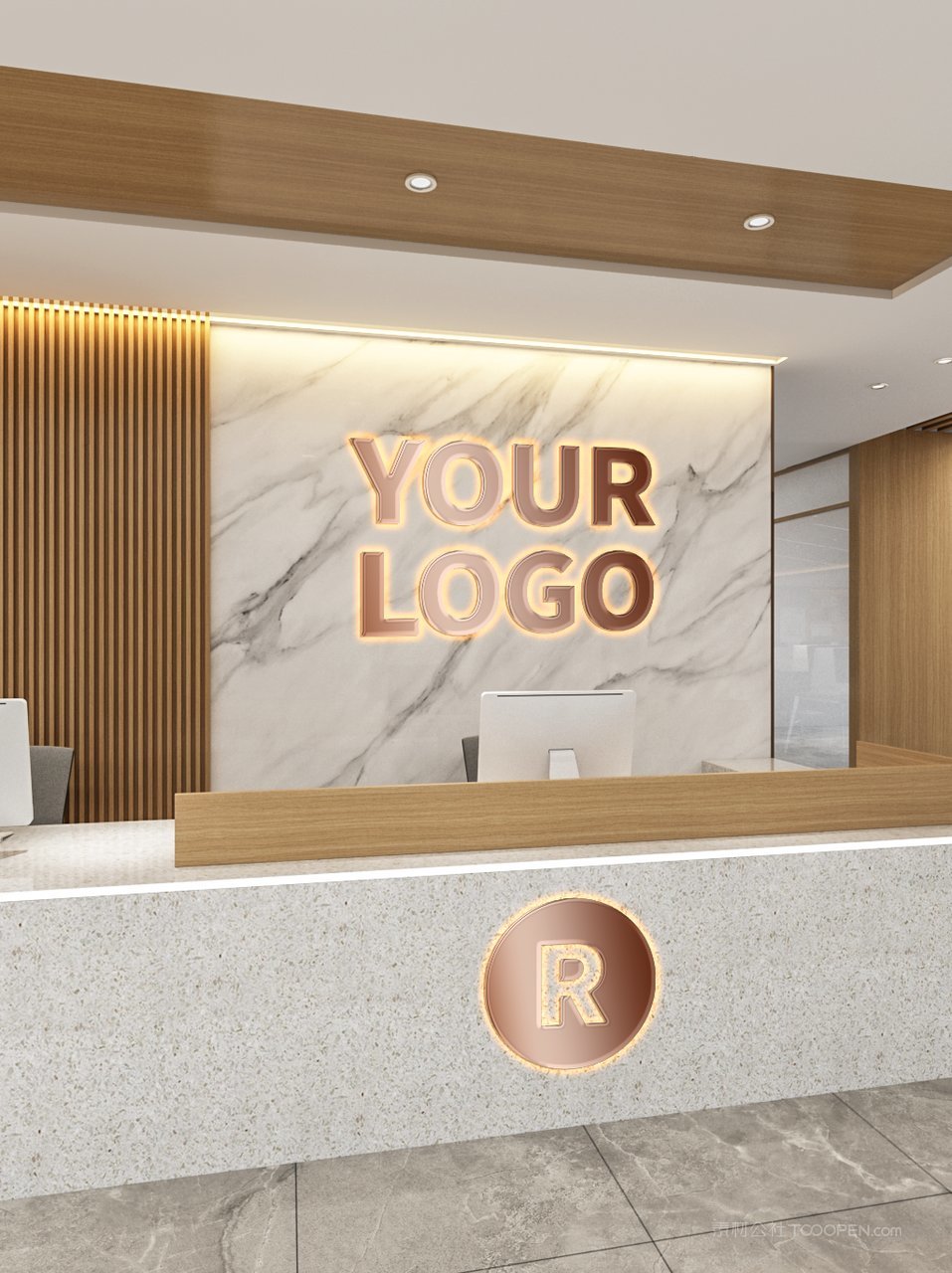 企业前台vi形象墙logo标志样机前台样机 (6)