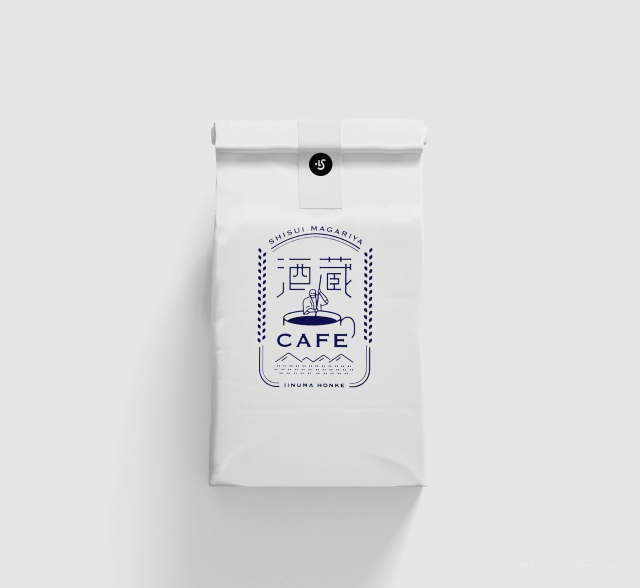 日式咖啡厅一次性纸袋食品外卖包装vi样机 (1)