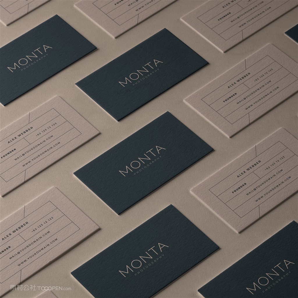复古名片正反面贴图样机