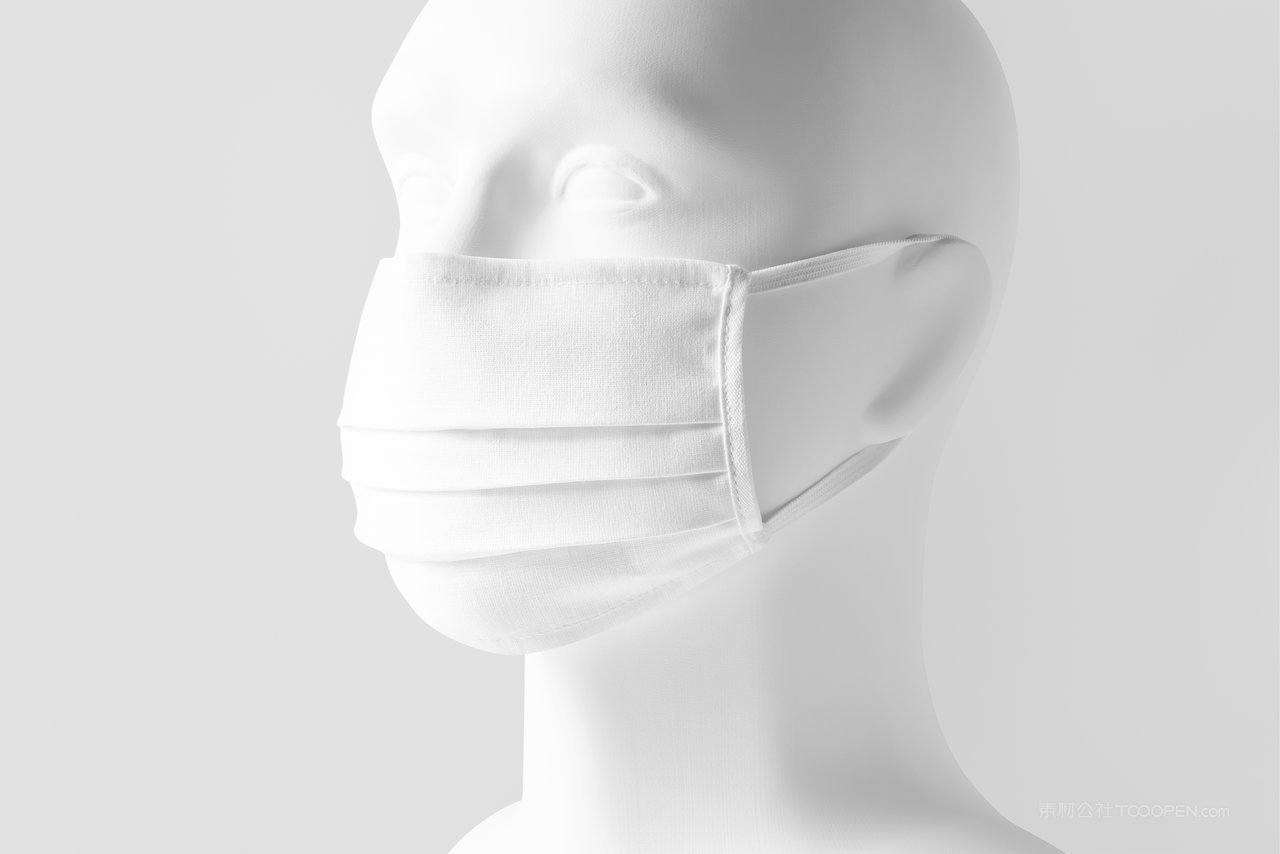 模型人白色医用常规基础口罩样机 (1)