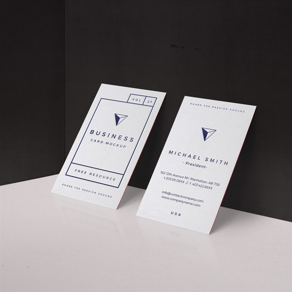 高档创意名片设计样机效果图