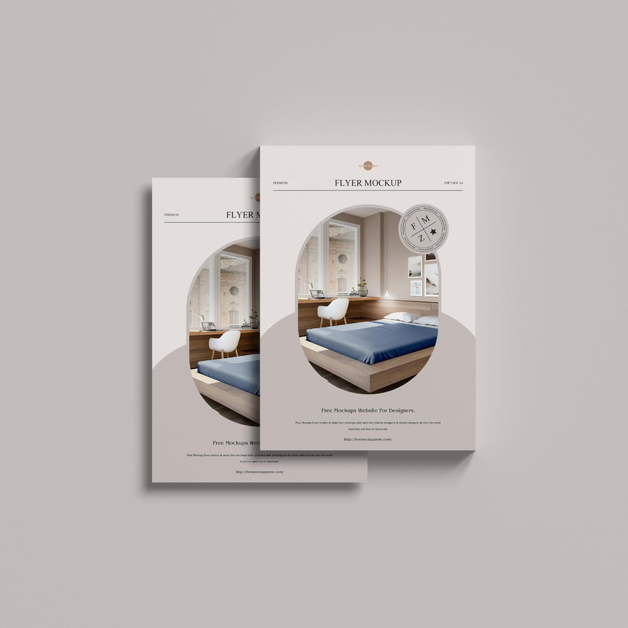 俯视A4传单样机