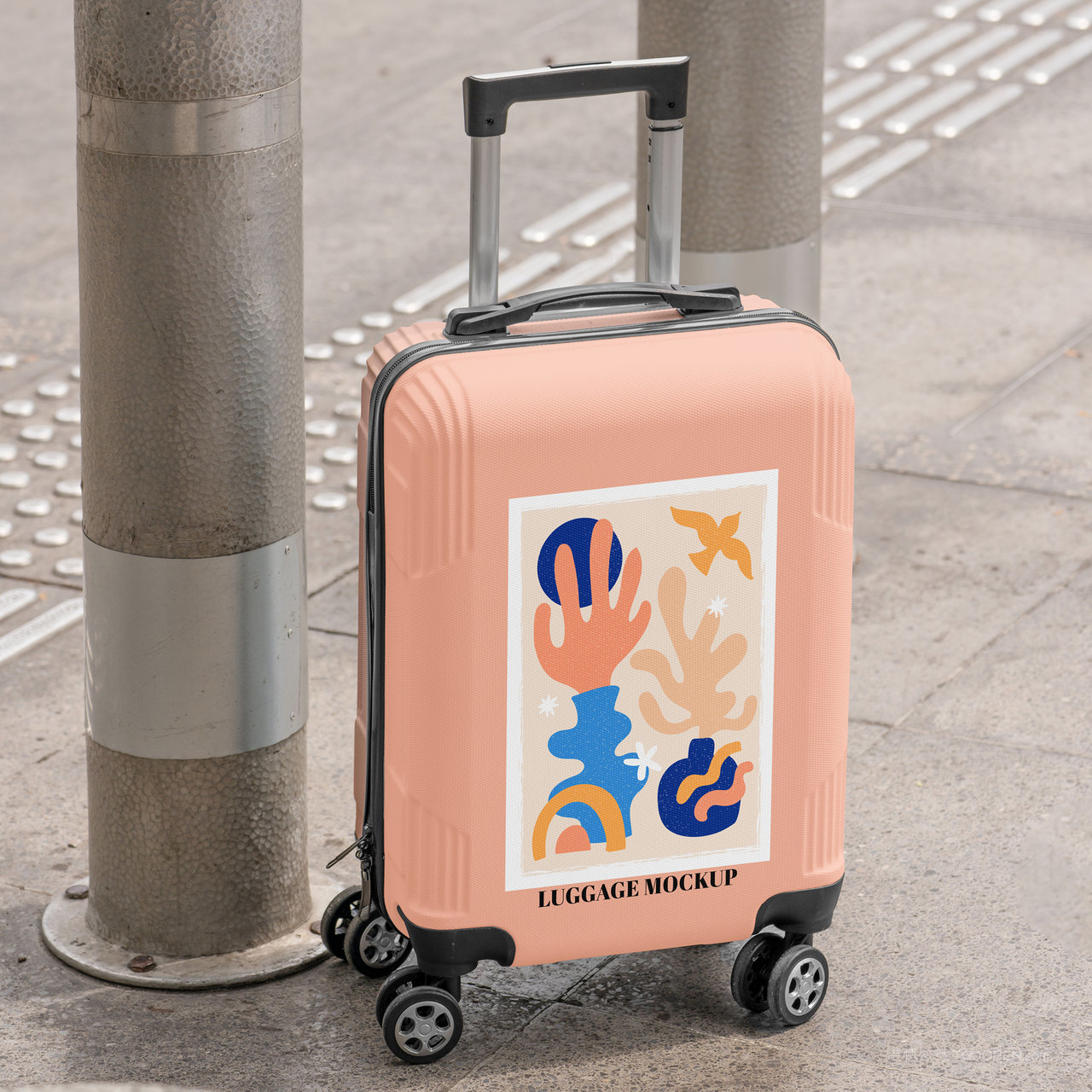 实用行李箱拉杆箱贴图样机