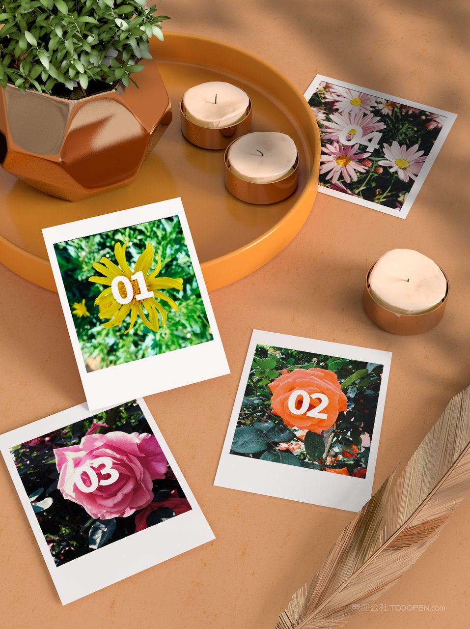 中国红国潮文创照片名信片墙面装饰样机