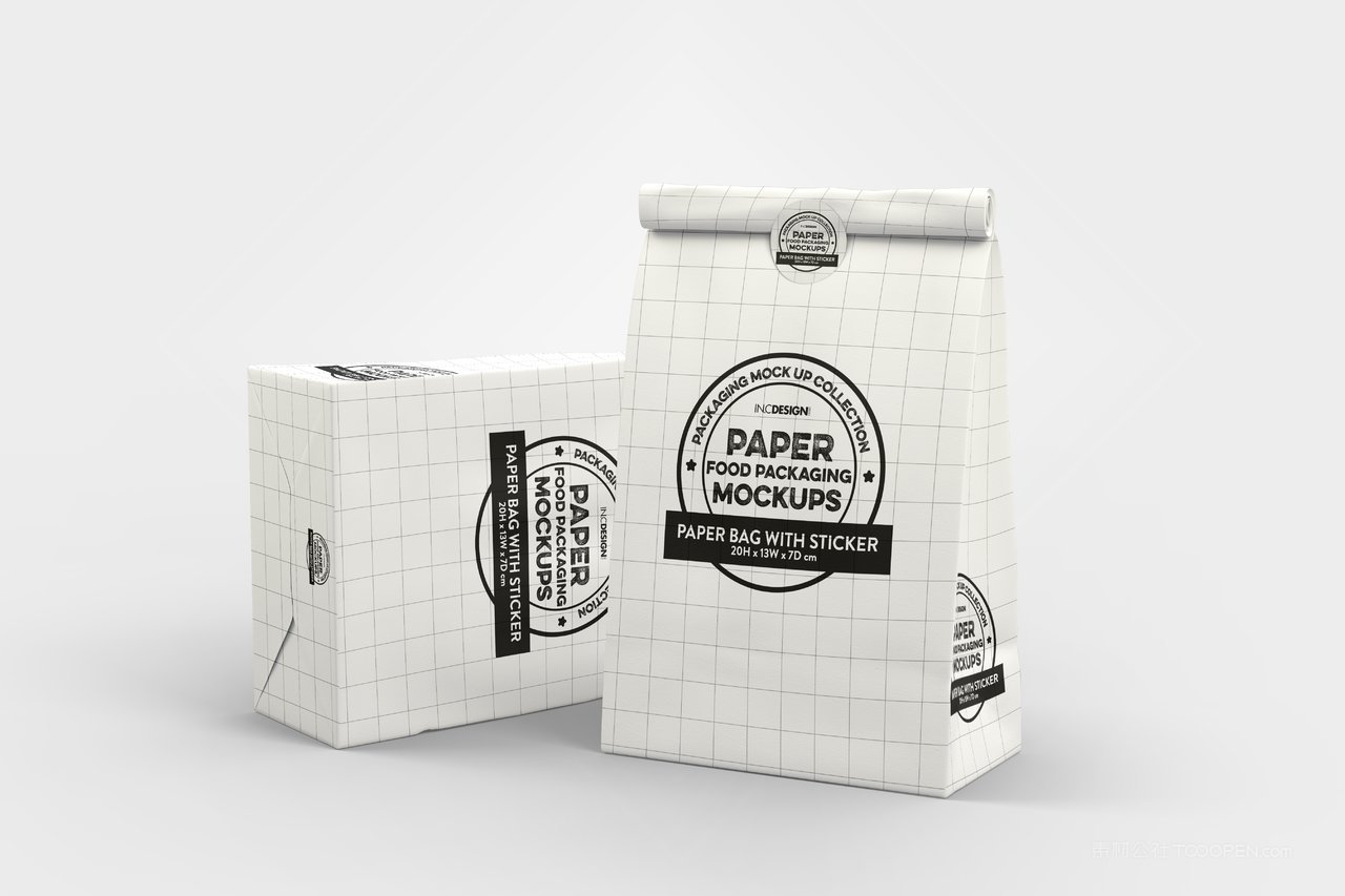 快餐汉堡品牌食品纸质手提袋包装样机 (5)