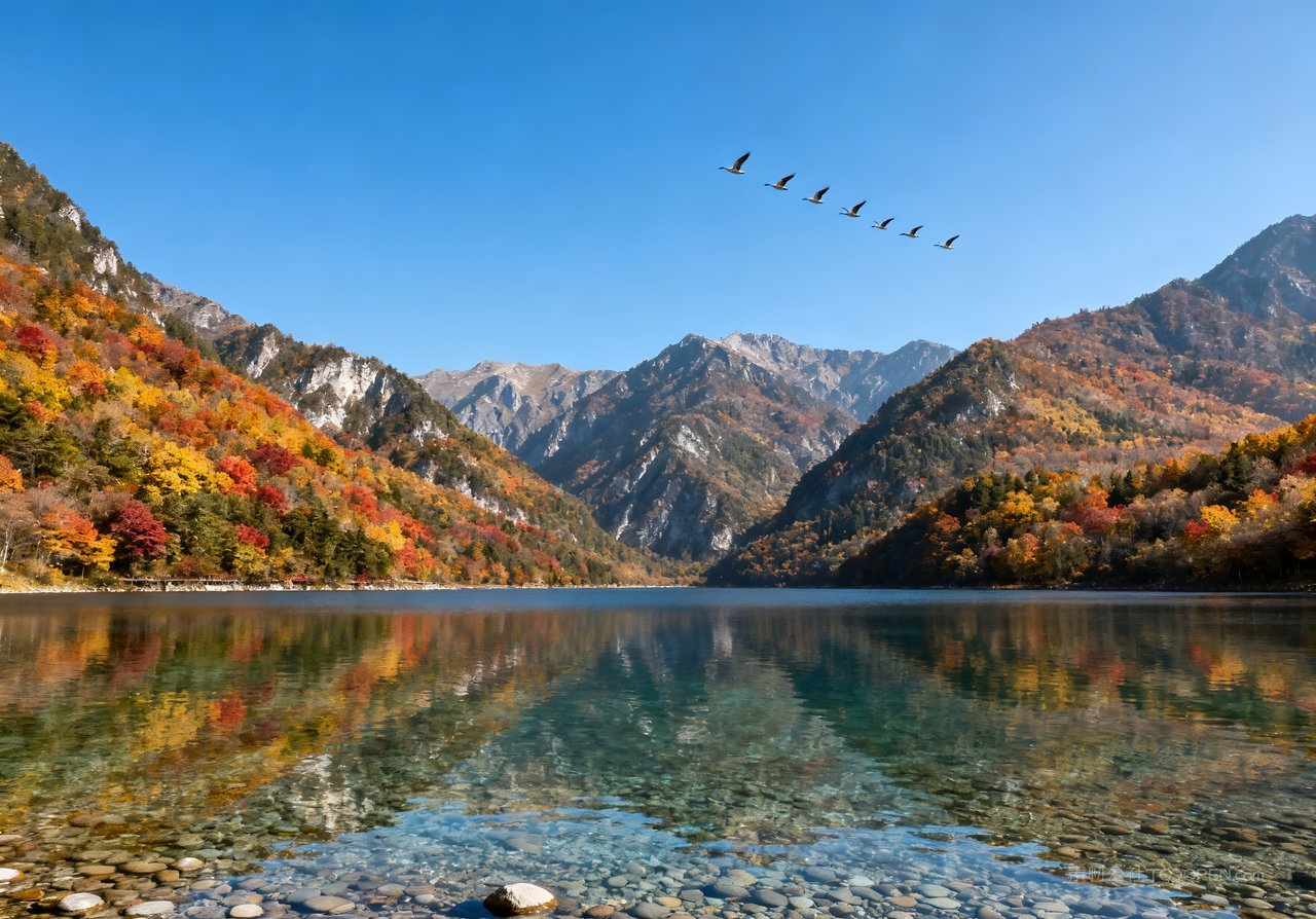 蓝天湖泊意境山峰青山山水唯美天空