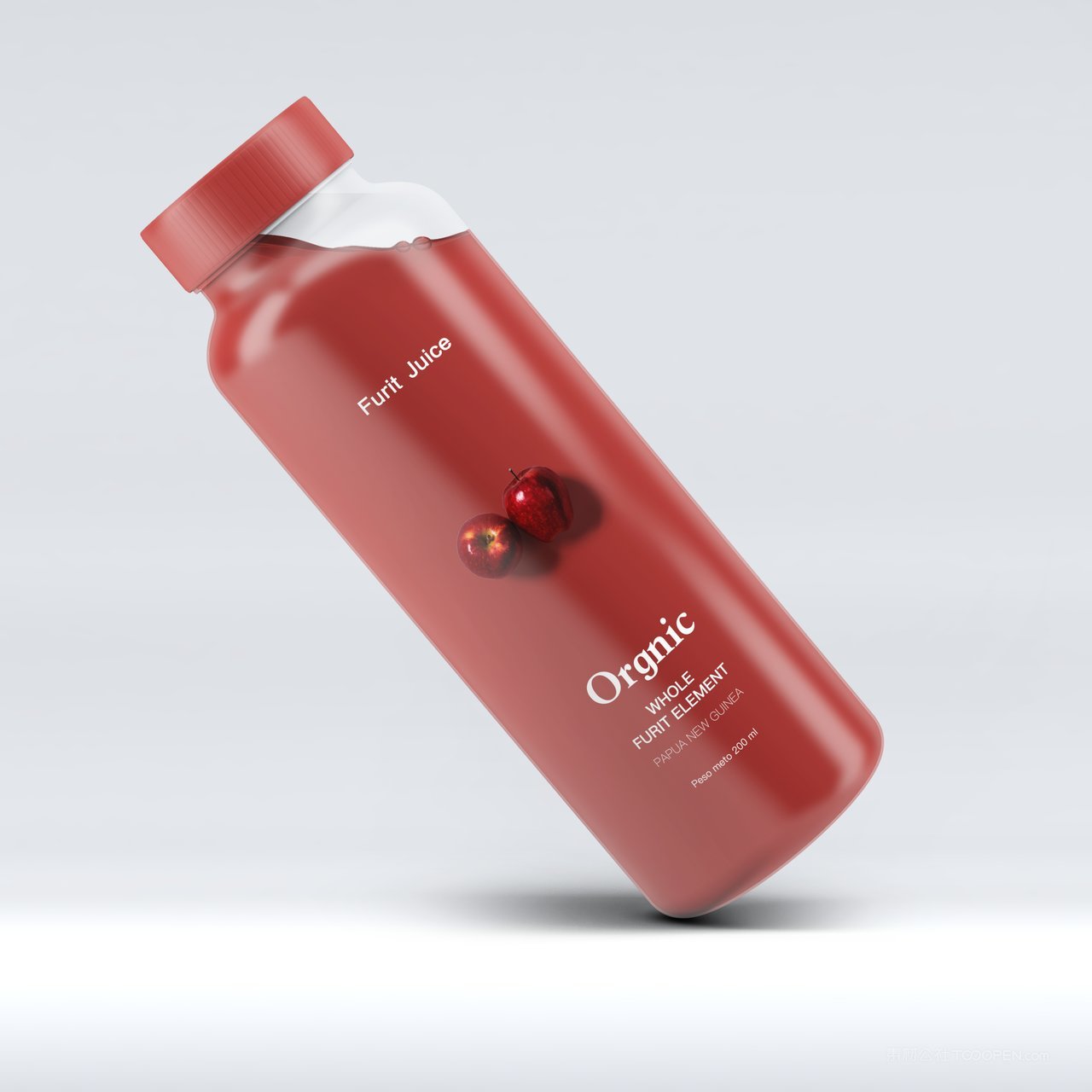 果汁饮料包装瓶贴透明玻璃瓶展示样机 (17)