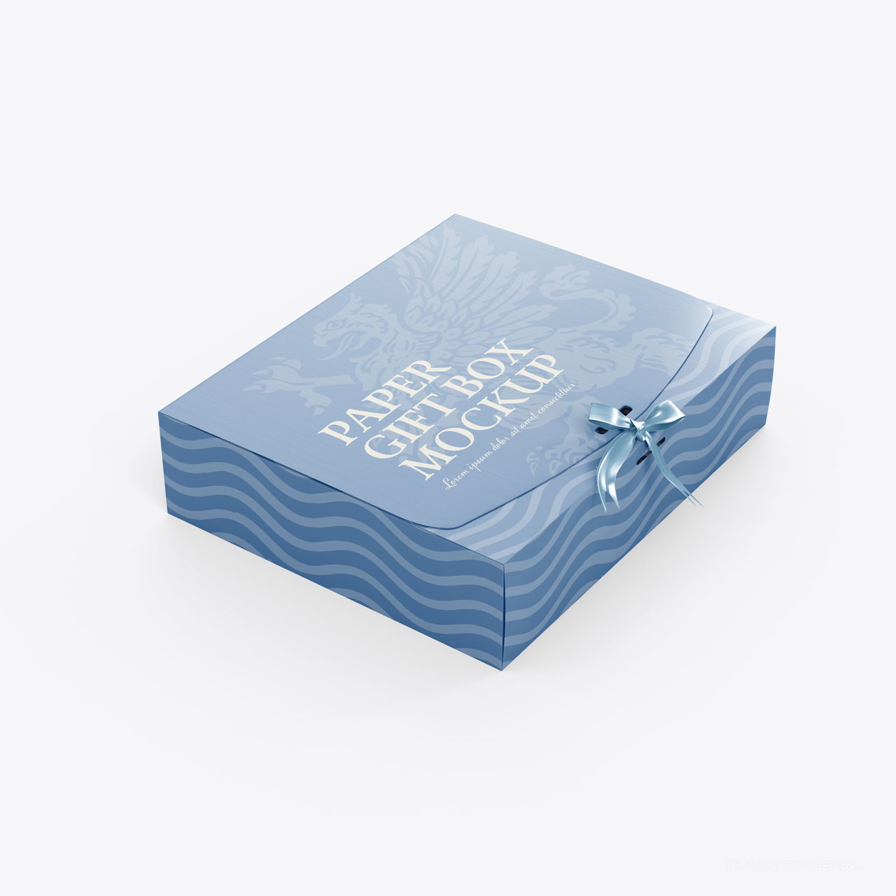 【2088期】淡蓝色丝带礼盒包装样机 (1)