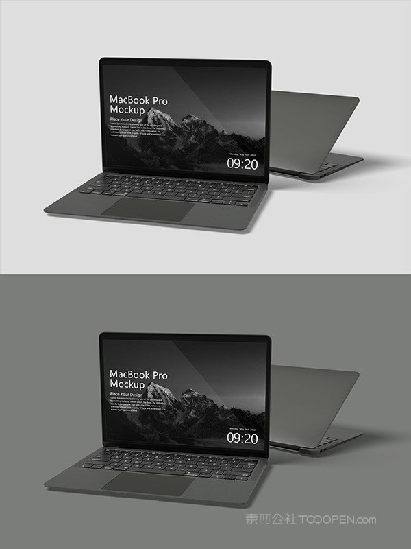 黑色macbook样机