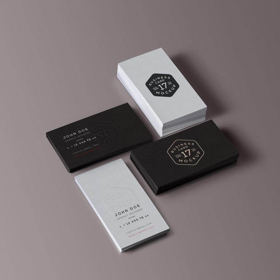 高档商务黑名片贴图简约背景样机 (8)