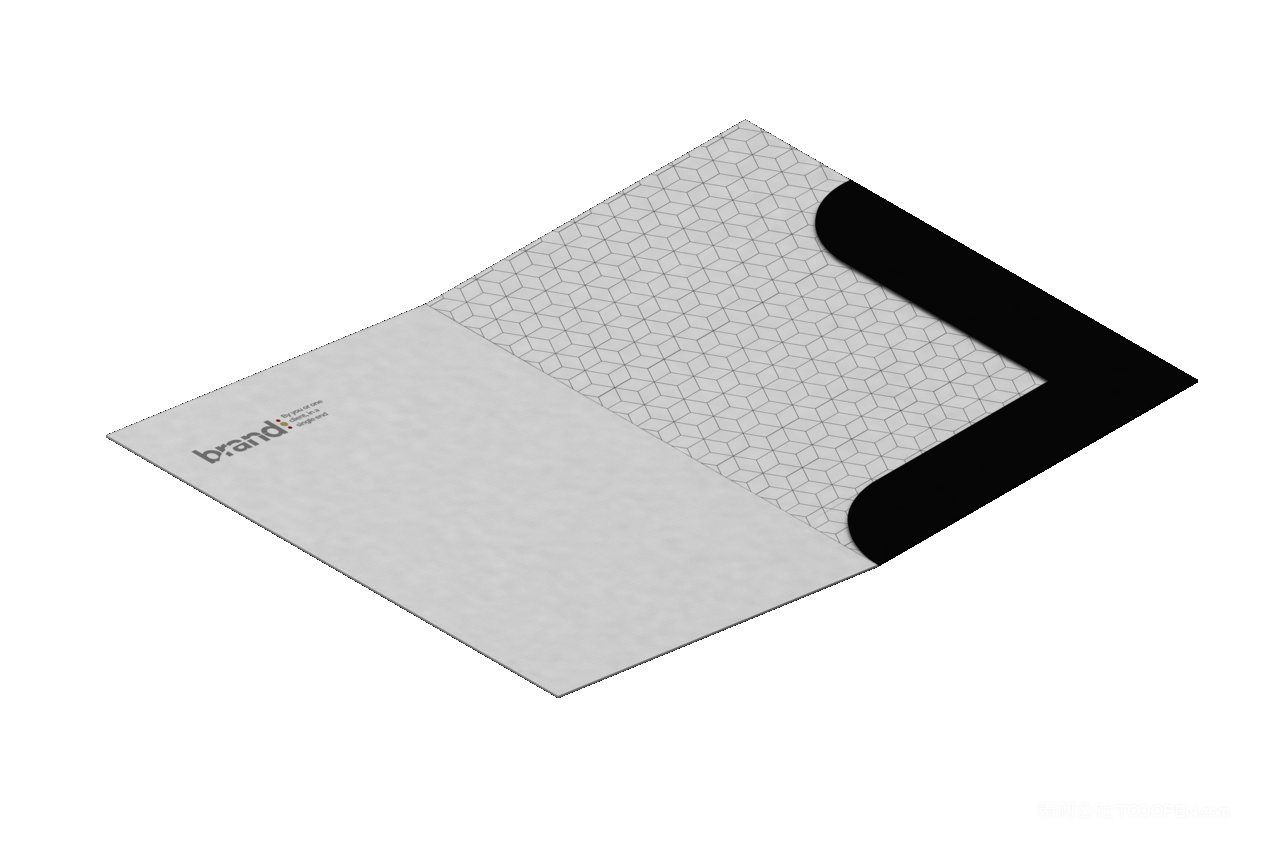 简洁商务黑a4文件封套企业ps黑色背景样机 (9)