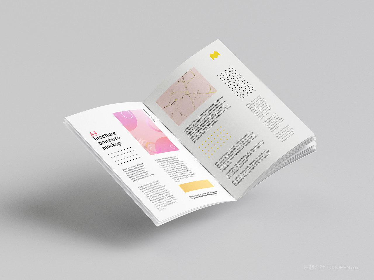 简约骑马钉画册展开样机