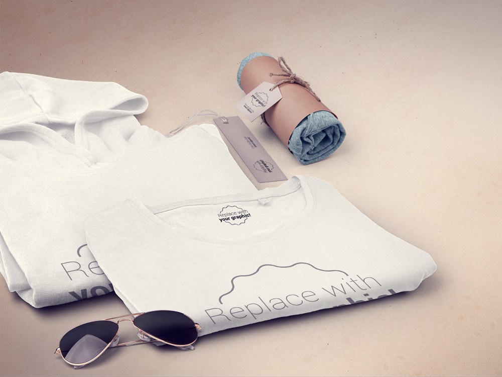 圆领T恤包装标签样机