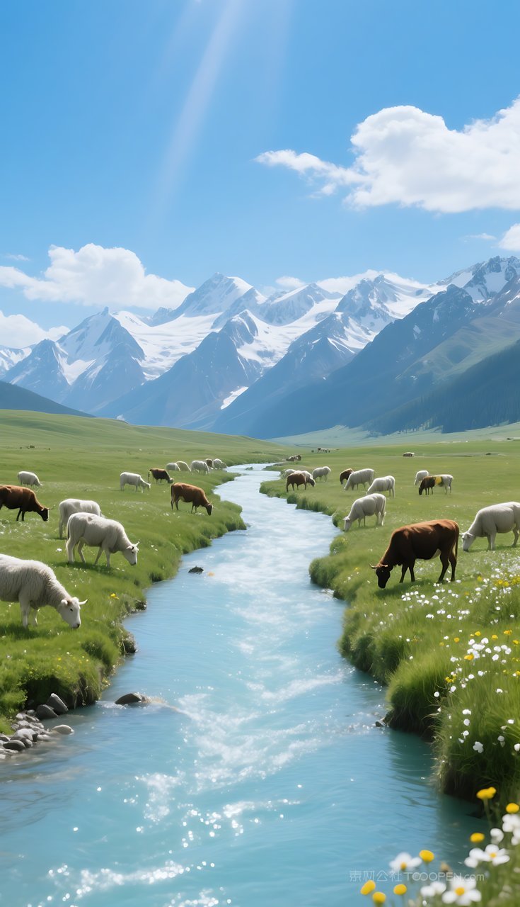 风光河流唯美湖泊风景群山山水山峰