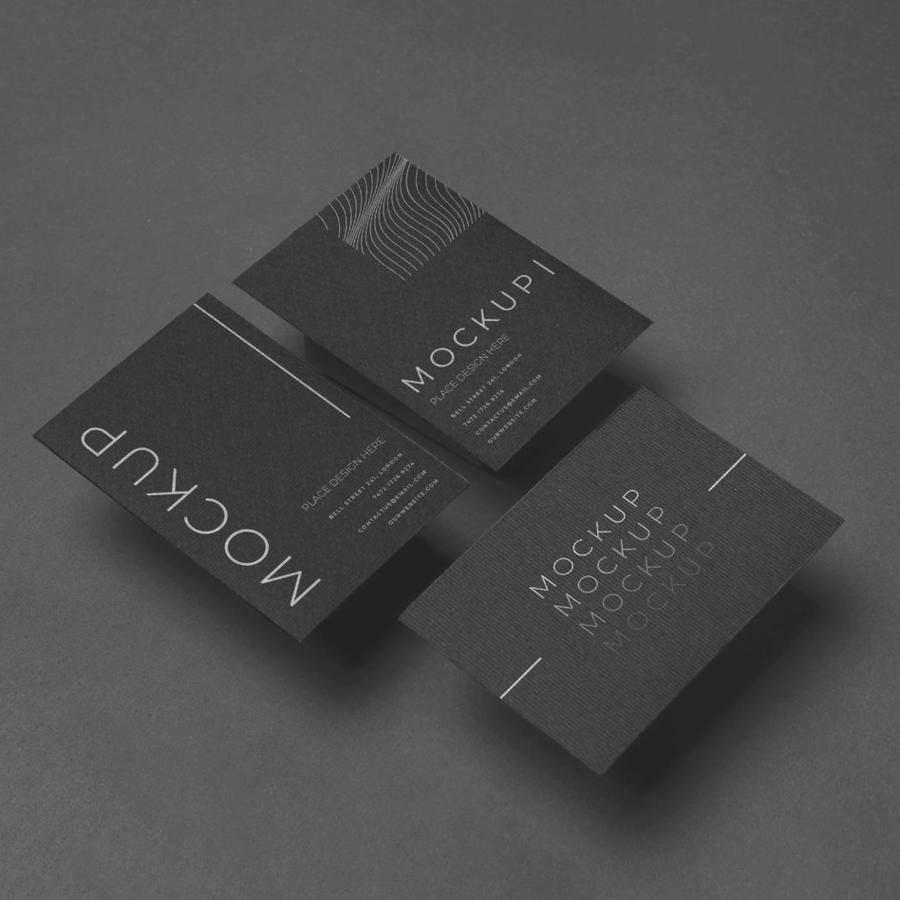 黑色质感名片样机