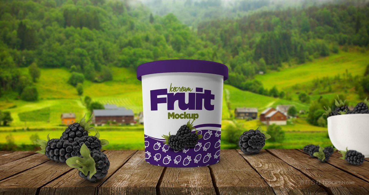 葡萄奶昔罐场景样机