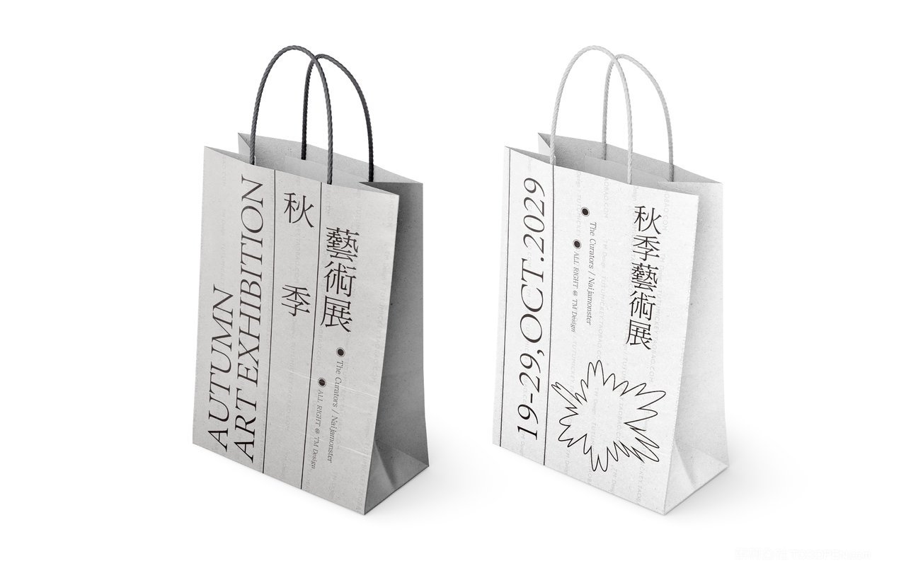 27 纸袋秋季艺术展文创艺术品牌vi样机