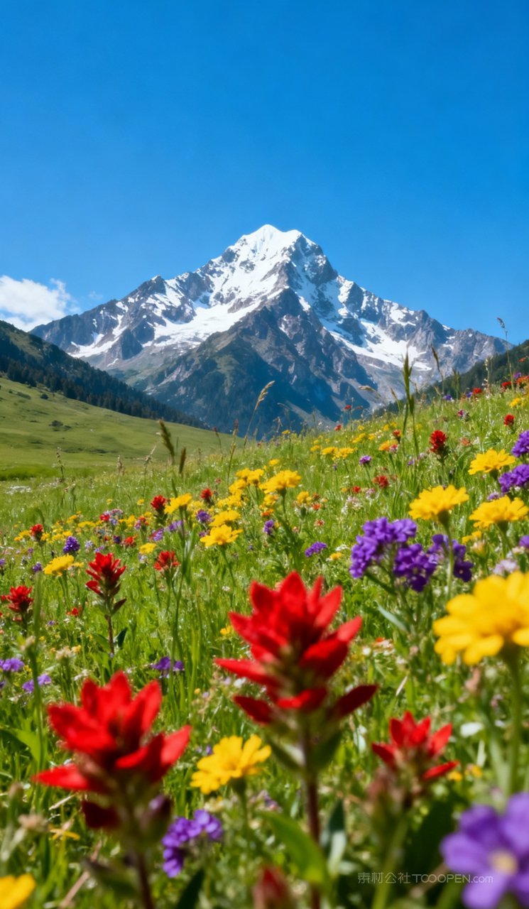 唯美天空蓝天景色云彩草原景观风景草地自然