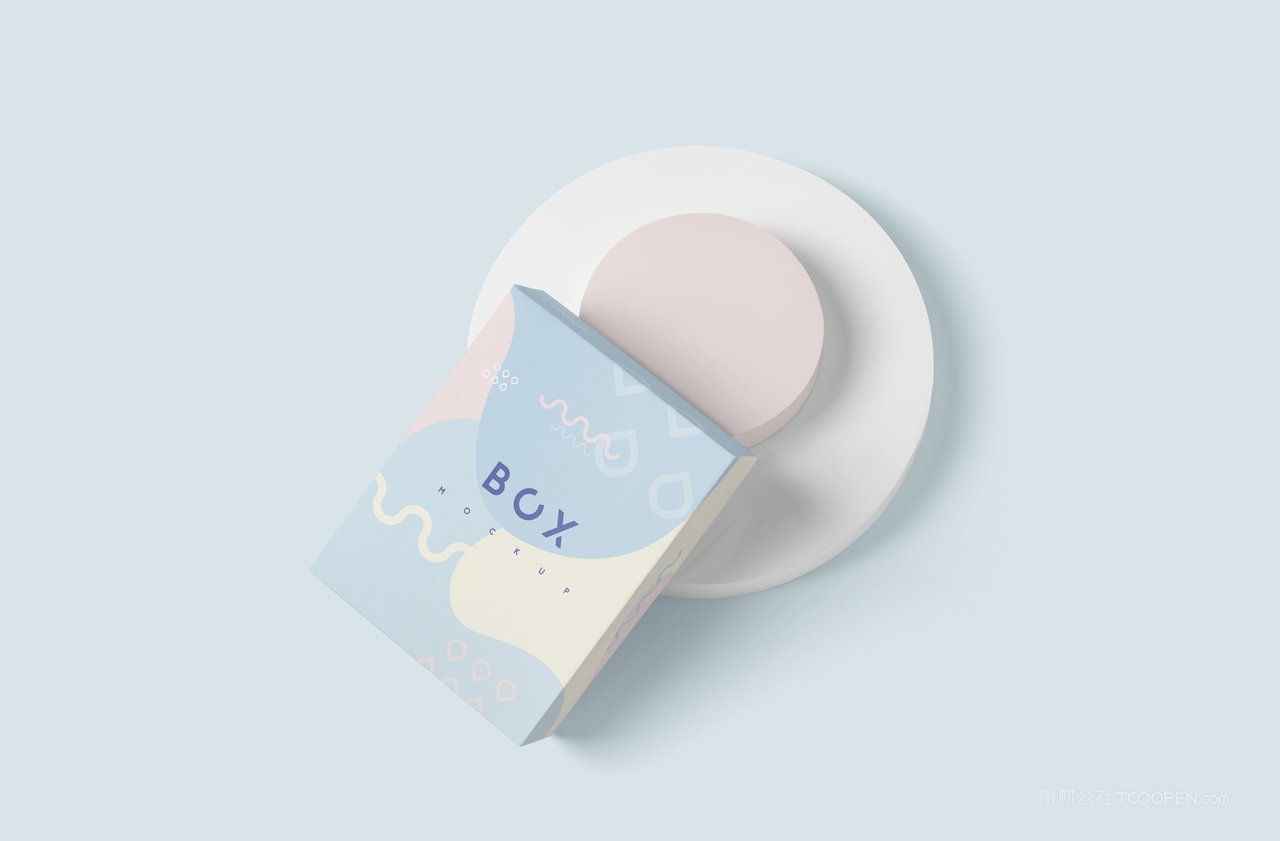 蓝色卡纸硬纸盒天地盖包装盒vi效果样机 (5)