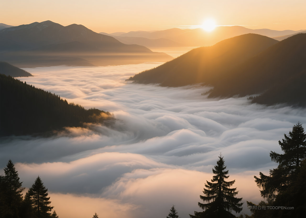 自然云层唯美云彩天空日出风景