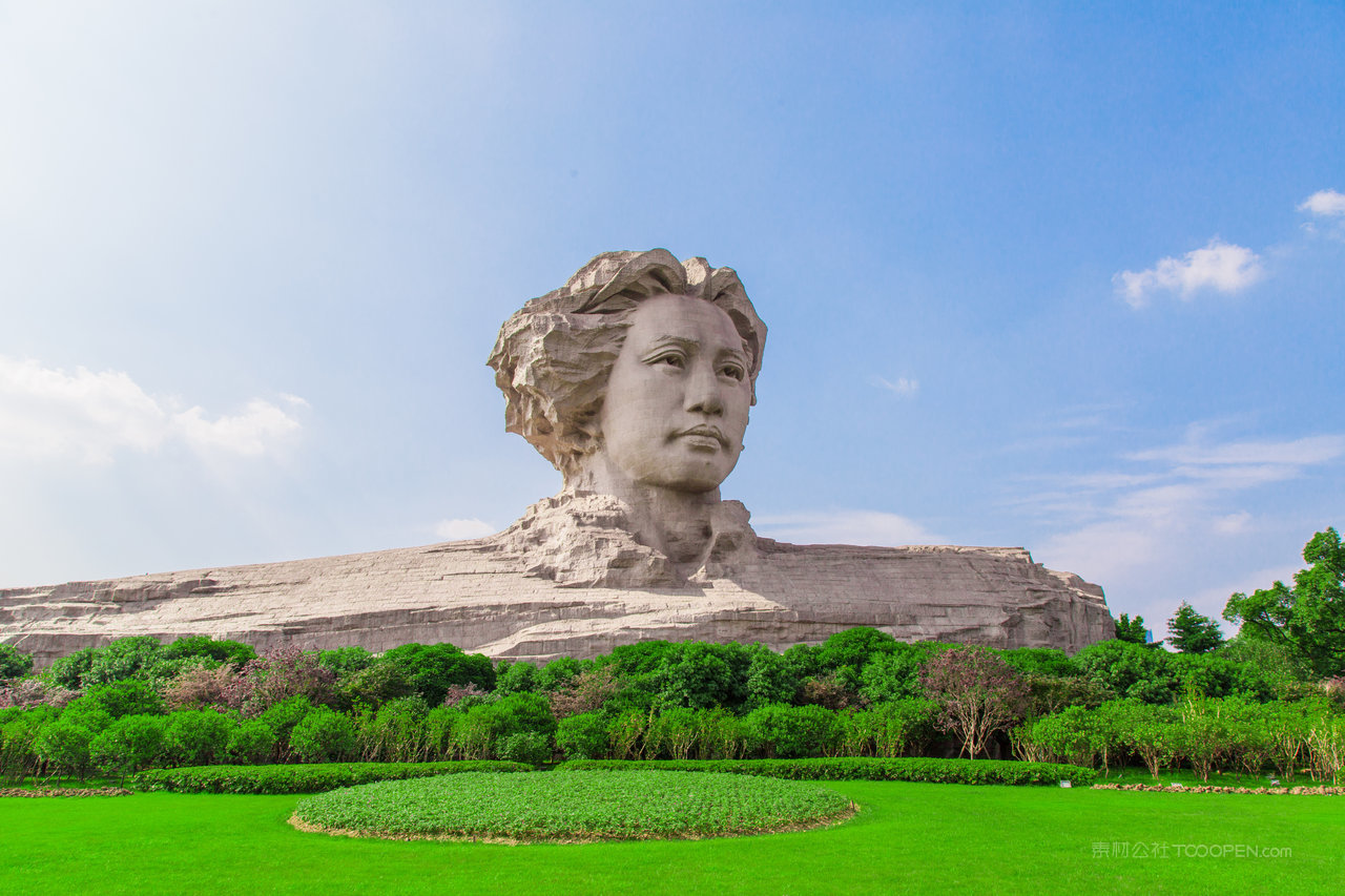 长沙橘子洲头青年雕像摄影图片