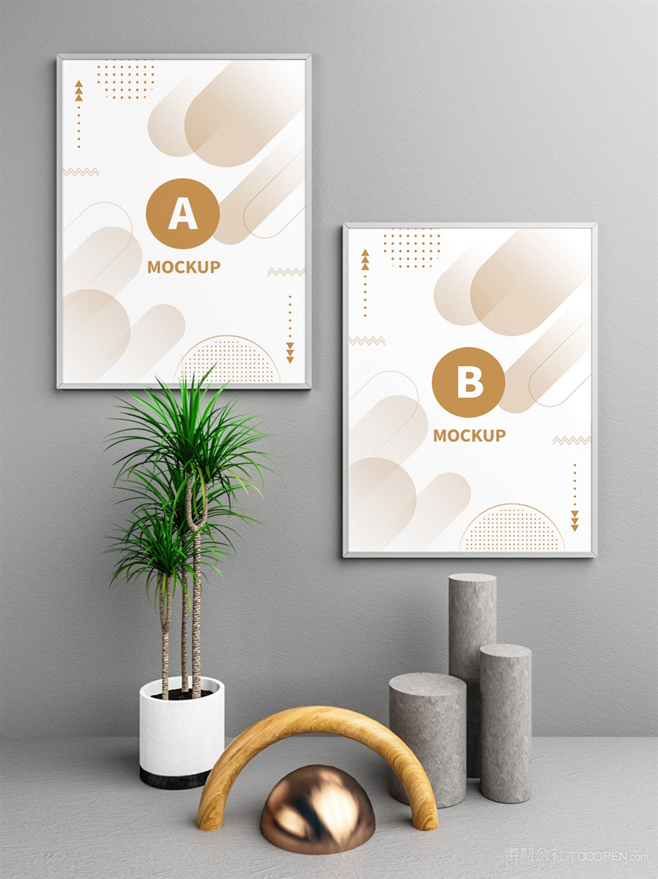 墙上海报样机素材