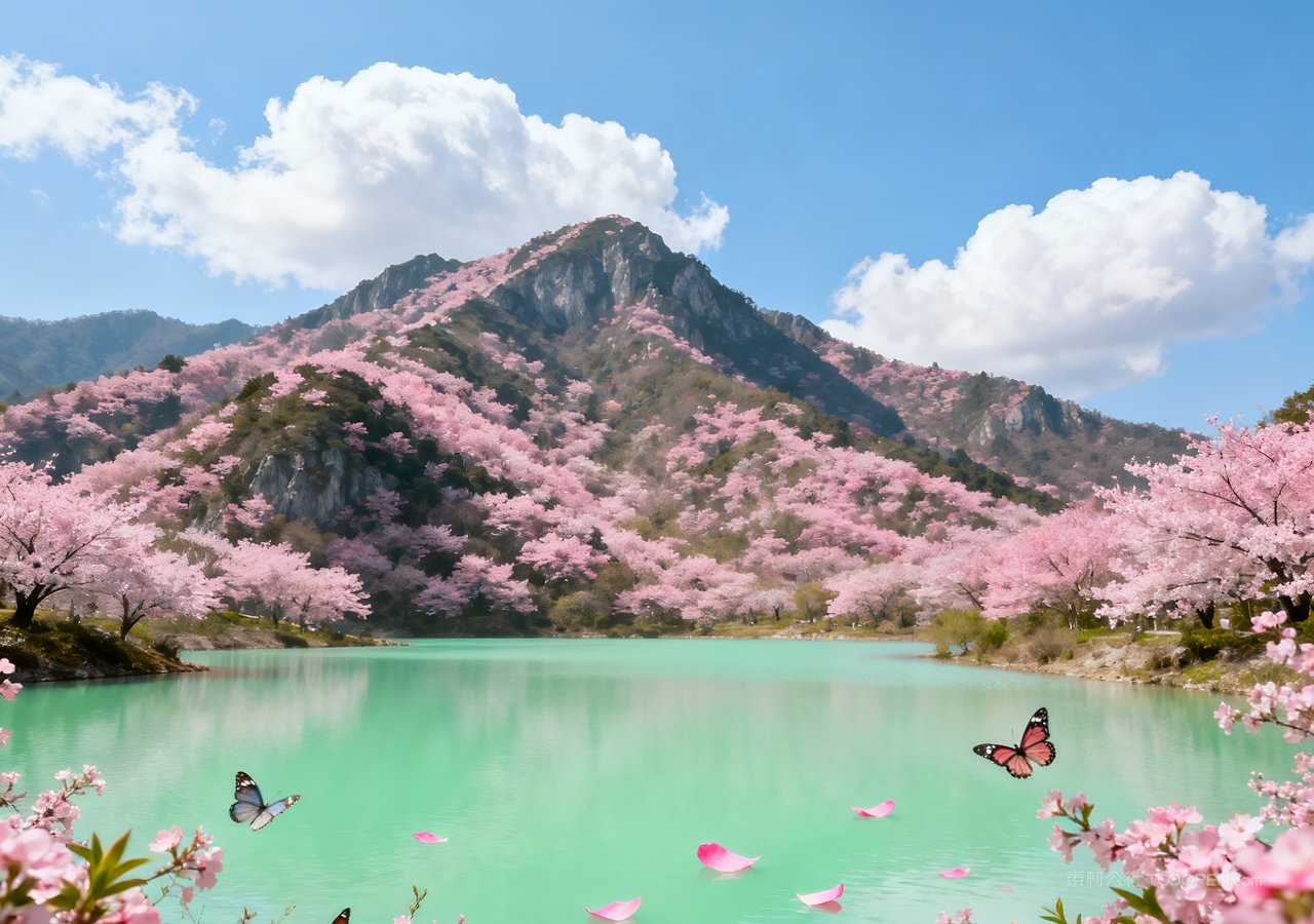 景观唯美群山山峰湖泊山水自然风景天空