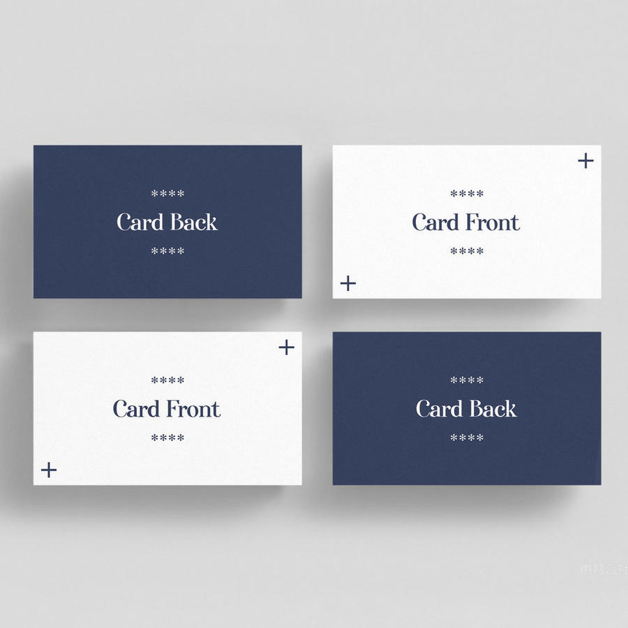 简约风格VI应用名片组合样机