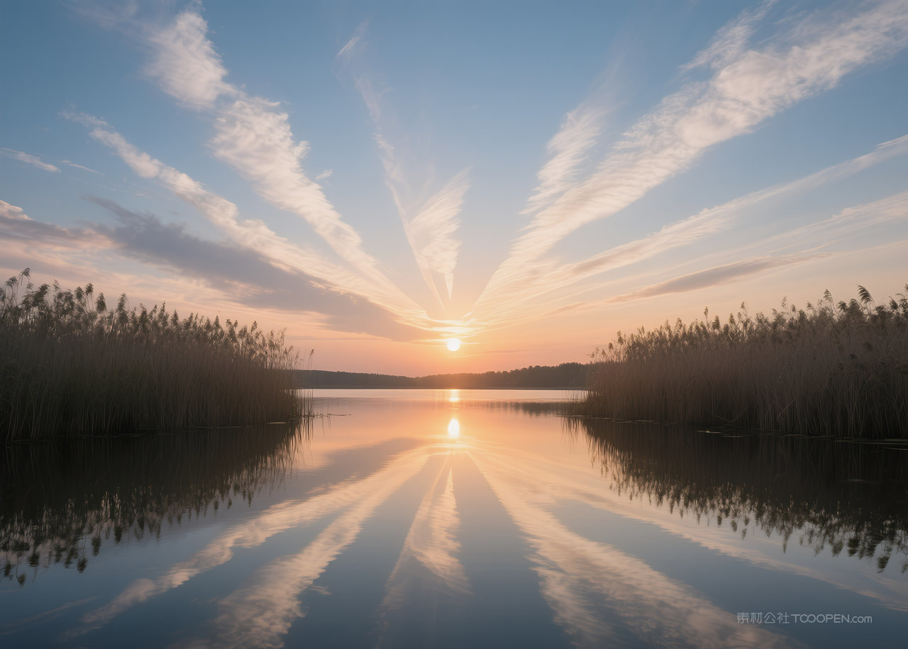 日出自然美丽云层唯美天空风景云彩