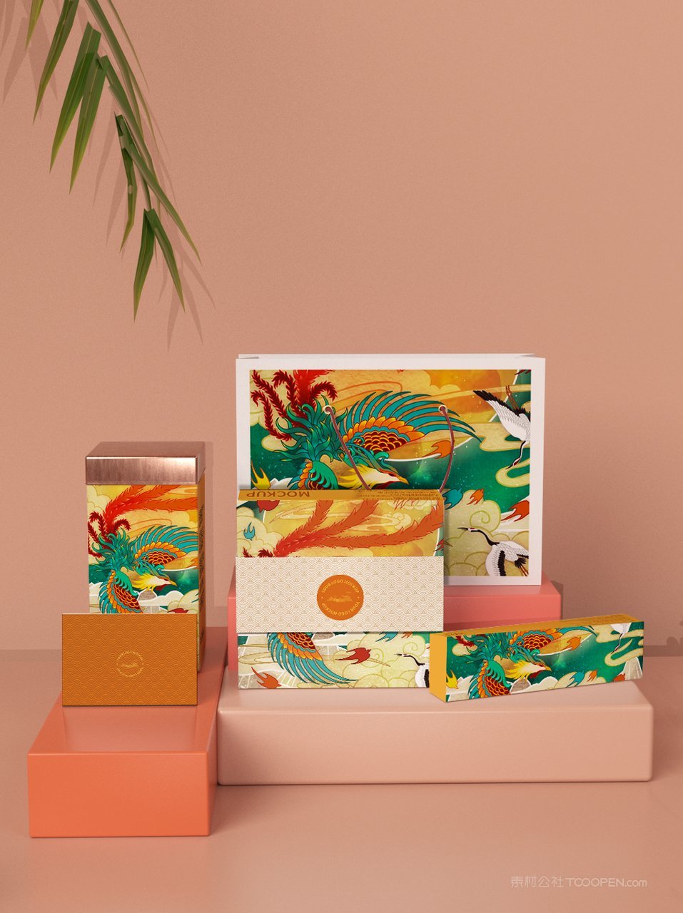 国潮文创凤凰产品包装样机