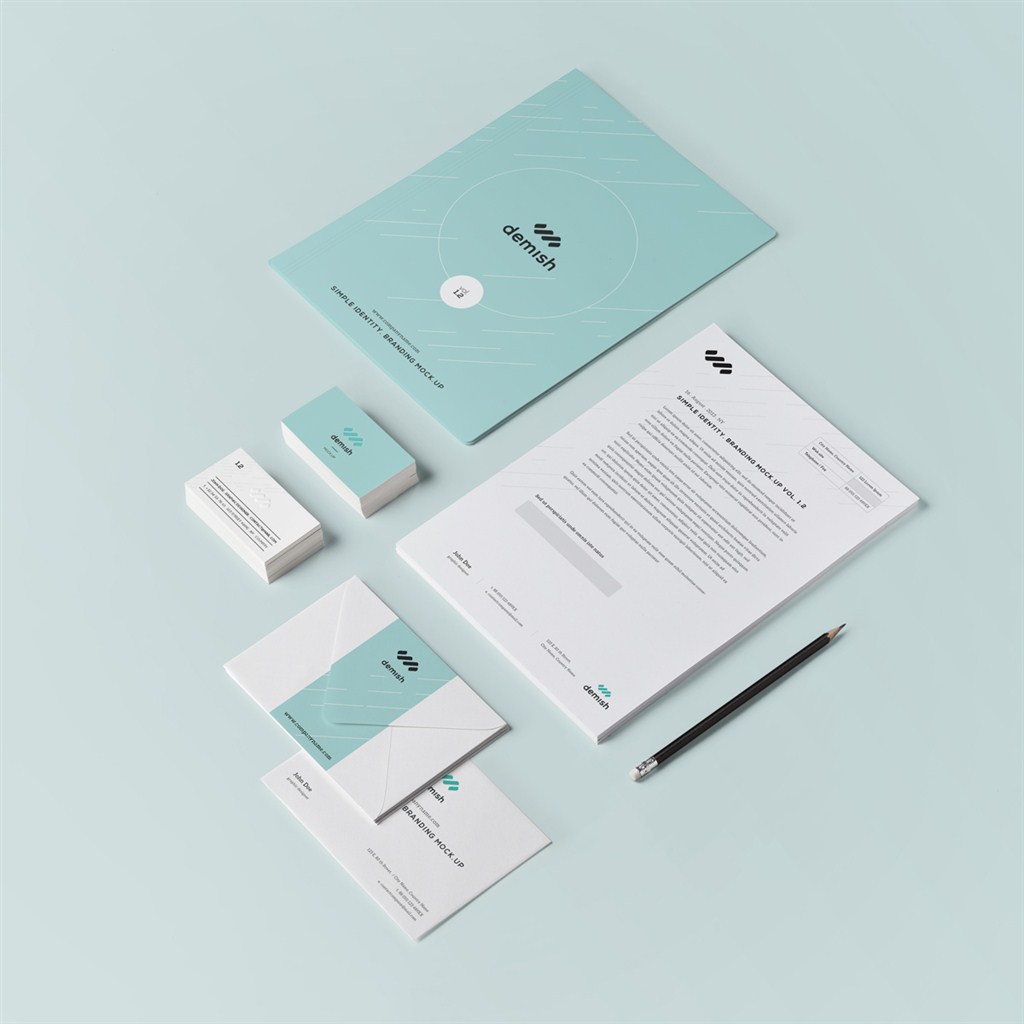 简洁时尚的VI设计模板样机