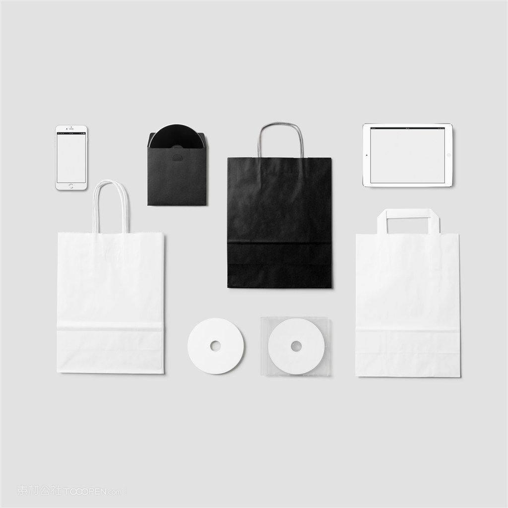 手机ipad平板手提袋光盘纸袋样机