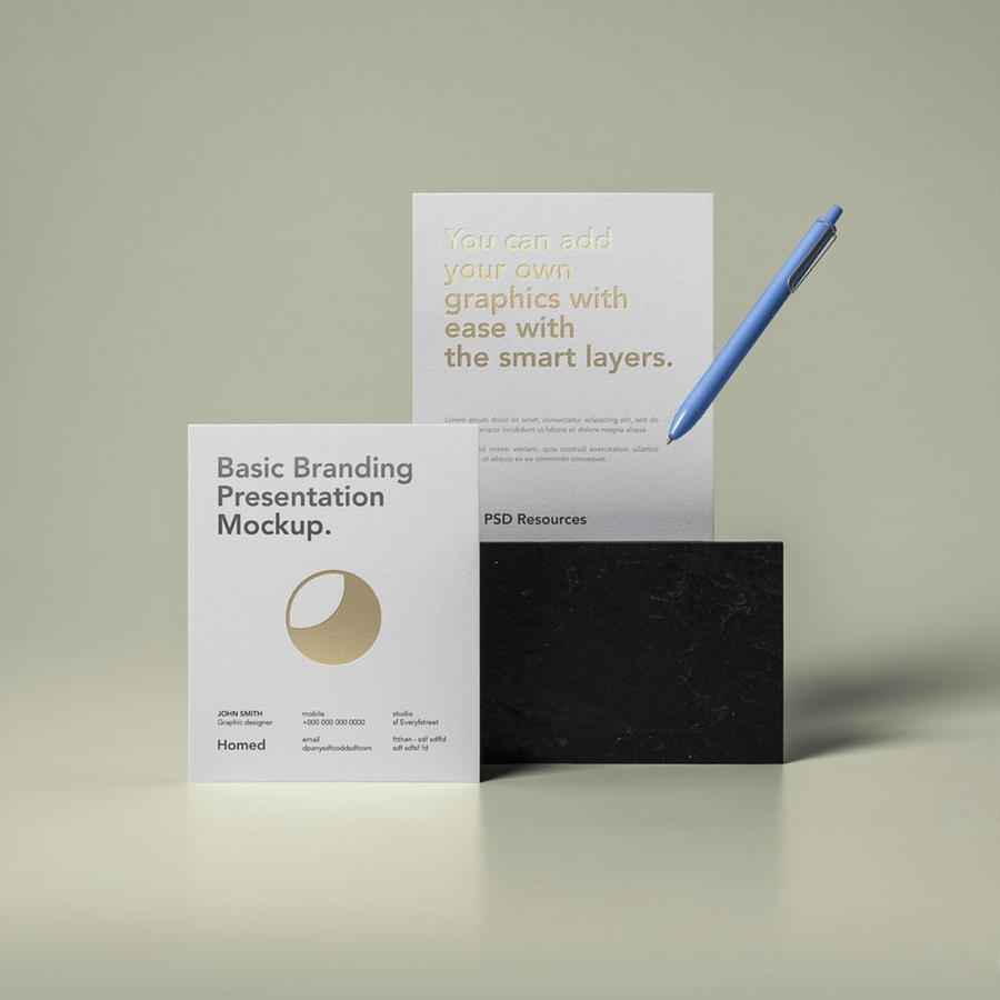 VIS名片样机效果图企业卡片展示设计