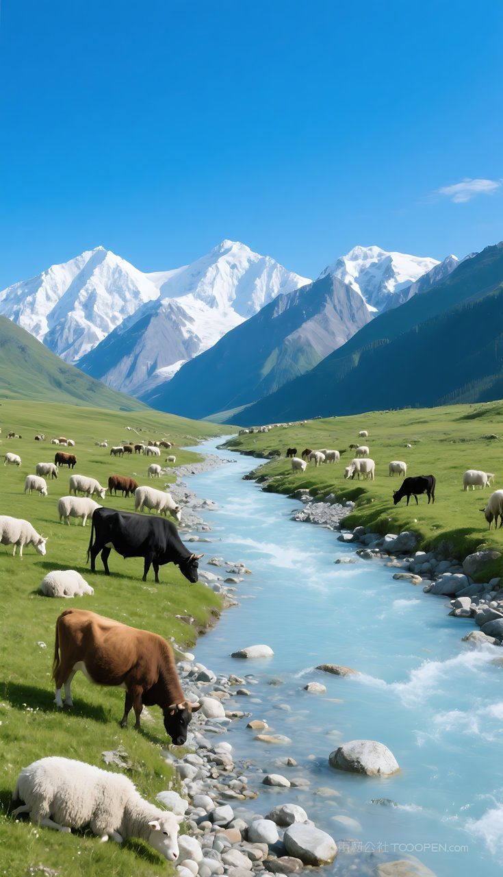 山峰风景唯美风光湖泊河流山水群山
