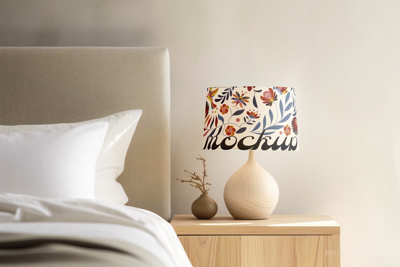 【2160期】床头台灯罩图案设计模型样机 (7)