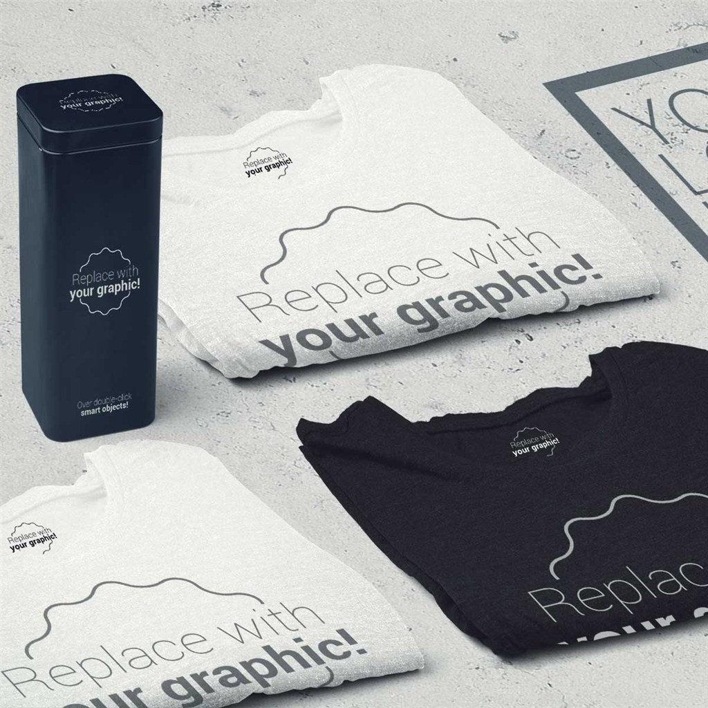 T恤铁盒包装样机模板