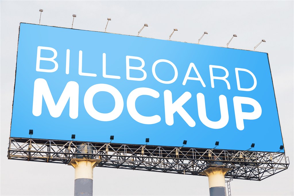 高速公路户外大型T牌广告牌样机图片下载