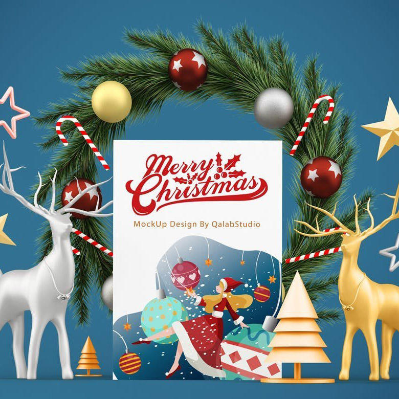 圣诞节海报样机