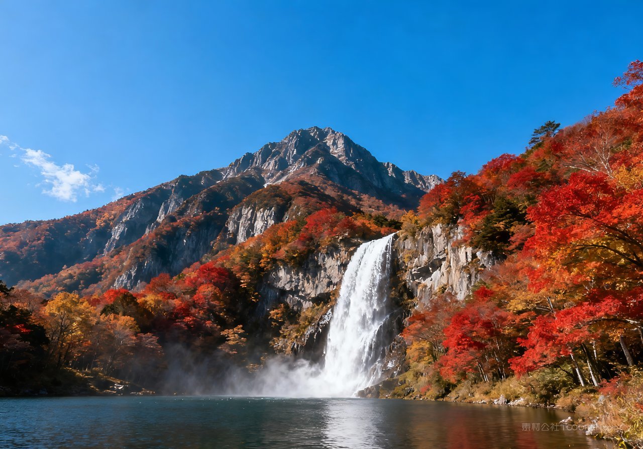 秋天意境唯美湖泊山水山峰青山天空