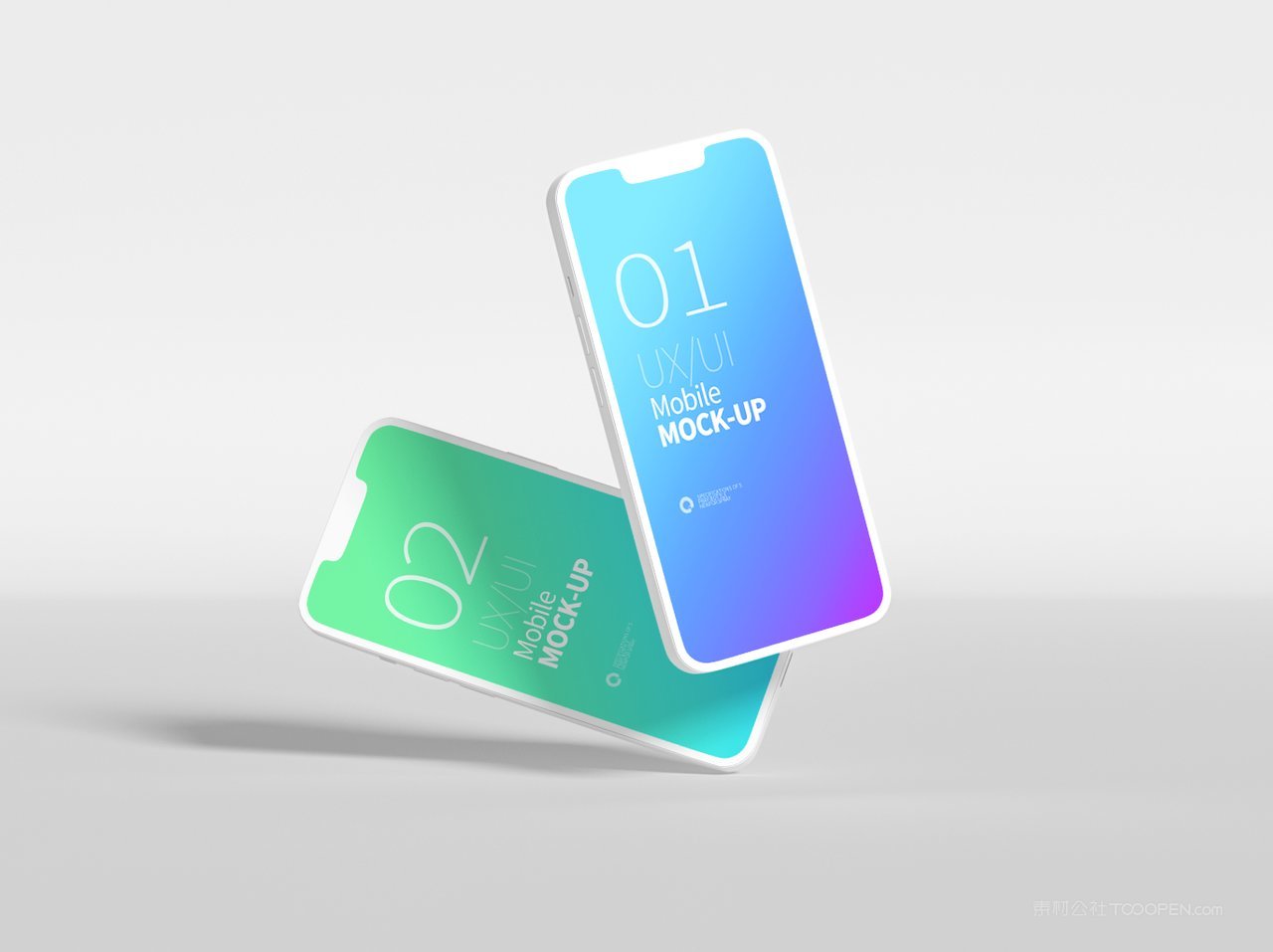 幻彩蓝色手机屏app界面ui样机 (1)