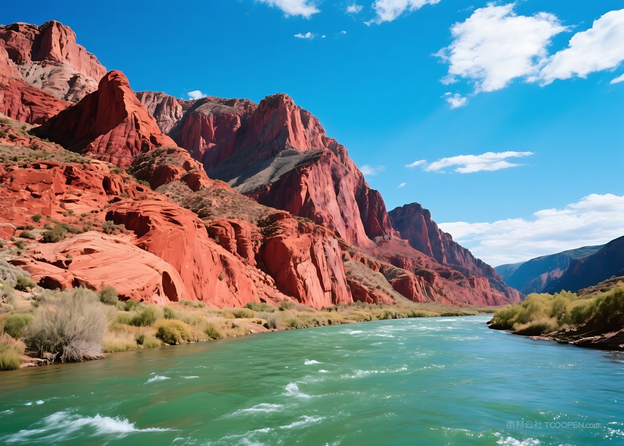 景色自然河流唯美湖泊山峰群山风景山水