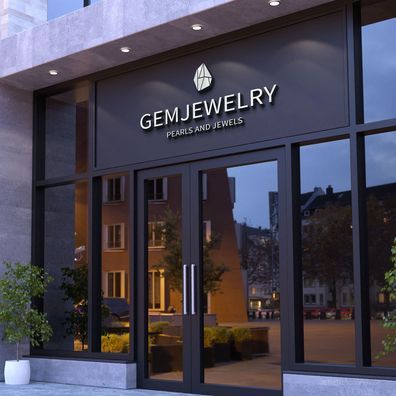 珠宝品牌VI门头贴图样机