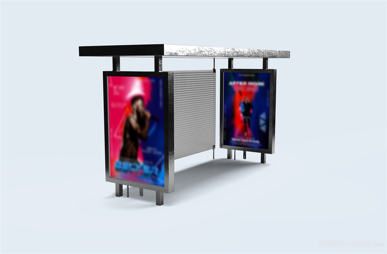 巴士站宣传海报样机