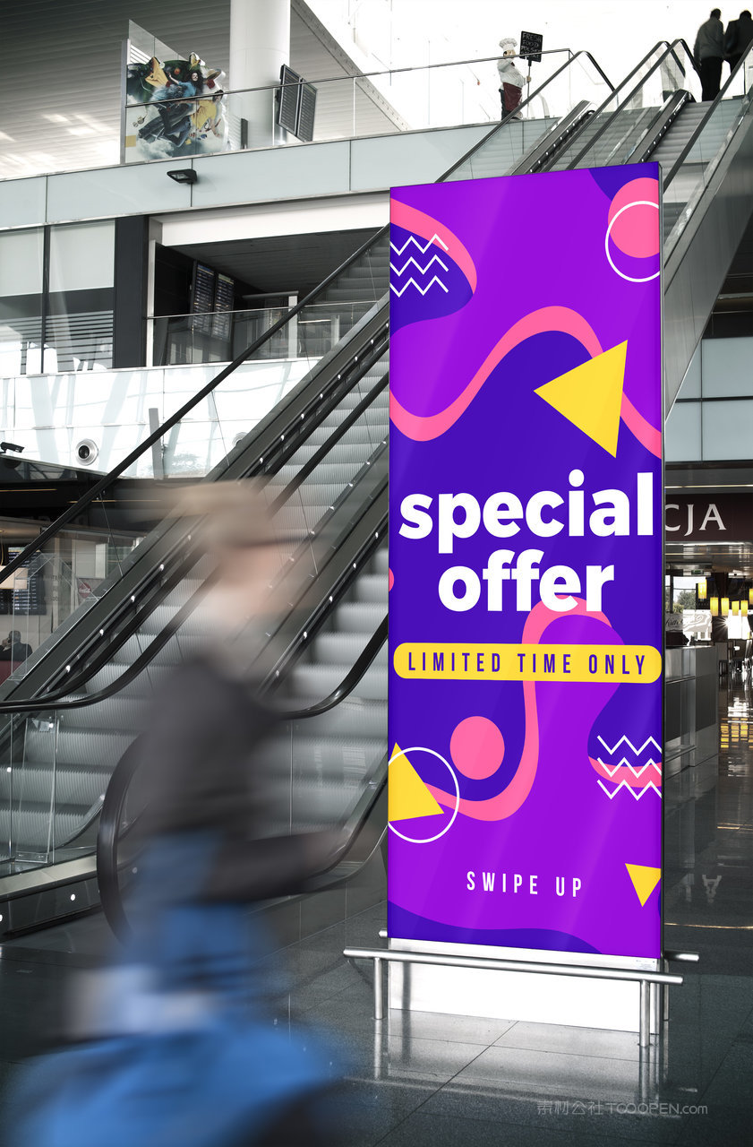 楼梯扶梯口上下电梯巨幅海报