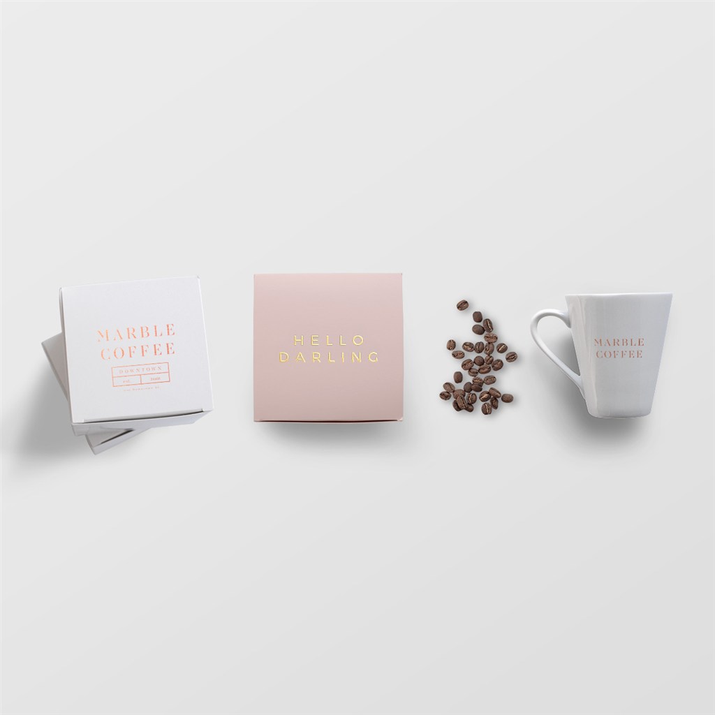 西餐厅咖啡杯包装盒样机模板